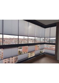 Resim Açık Gri 09-14 Plise Perde - Katlanır Cam Balkon Perdesi Açıkgri 