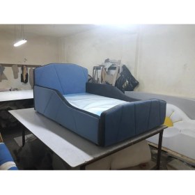 Resim Puf Bebe Montessori 120 x 200 cm Mavi Çocuk Yatağı Yatak Dahildir 