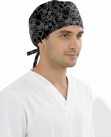Resim ÇİZGİ MEDİKAL Yaşam Çizgisi Desenli Bone (Cotton Likra Kumaş) 