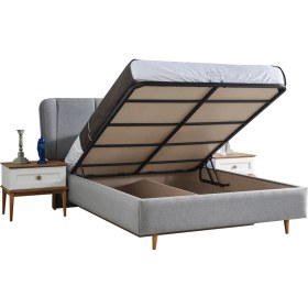 Resim Storish Avesta Başlıklı Bazalı Karyola 160X200 Gri 