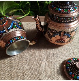 Resim Gül Çiçek Middle Bakır Çaydanlık 1,9 lt Bakır 