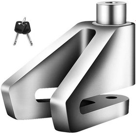 Resim Elektrikli Araç Üçgen Disk Fren Kilidi Evrensel Alaşımlı Çelik Hırsızlık Önleyici Kilit Scooter Asma Kilit Gümüş 