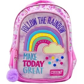 Resim Muggle Okul Çantası Soft Rainbow Pembe Mu-6696 