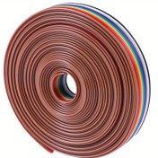 Resim 1 Rulo 5 Metre 10 Yollu Düz Kablo Renkli Gökkuşağı Kurdele Kablosu 