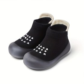 Resim 1 Çift DONQE Örgü Kumaş Çorap Ayakkabı, Polyester %70, Viskoz %30, Nefes Alabilen Yürüyüş Terlikleri, Kaymaz Yumuşak Taban, Düz Renk, Elde Yıkanabilir, Erkek ve Kız Çocuklar İçin 
