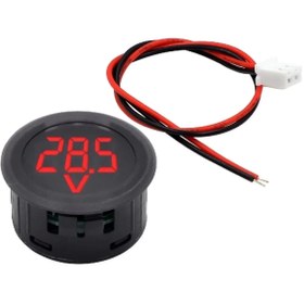 Resim Genel Markalar Voltmetre DC 4-100V Led Dijital Ekran Dairesel - Kırmızı 