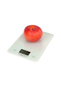 Resim Xiyyadms Beyaz Evcil Dijital Mutfak Terazi - Yüksek Hassasiyetli, Cam Platform, Usb Şarjlı, Birim Dönüştürücü, Taşma Gösterimi Çok Renkli 