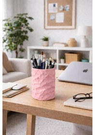 Resim Dokulu 3d Yazıcı Üretimi Dekoratif Masa Üstü Kalemlik Ve Organizer 