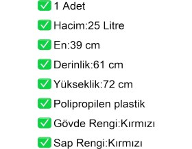 Resim Akdenizpos PK25 Plastik Çocuk Market Alışveriş Arabası 25 Litre Kırmızı 