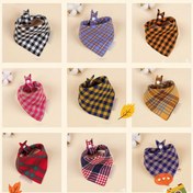 Resim Klasik Lattice Yumuşak Çift Katmanlı Gizli Düğmeli Evcil Köpek Atkı Saliva Havlusu - Renkli Ekose, Çizgili ve Soyut Desenler, Snap Düğme Kapatma, Polyester, Orta, Küçük, Mini ve Oyuncak Irkları için İdeal, Köpek Bandanası 