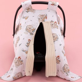 Resim Puset Örtüsü - Çift Taraflı - Krem Örgü - Koala 