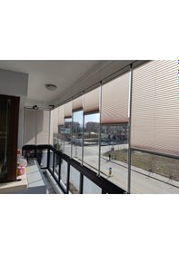 Resim A.kahve 09-09 Plise Perde - Katlanır Cam Balkon Perdesi Açıkkahve 