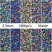 Resim 2.5mm Japon Cam Boncuklar - Çeşitli Renkler (Mavi, Yeşil, Sarı, Turuncu, Pembe, Mor, Kahverengi, Siyah, Beyaz, Şeffaf) - DIY Takı Yapımı için, Bohochic Parti Küpeleri, Kolyeler, Bilezikler - Takı Tasarımcıları & Hobi Severler için El Sanatları Boncukları - Dayanıklı & Çok Yönlü Boncuk İplikleri, Takı Yapımı için Boncuklar, El Sanatları Malzemeleri, Canlı Boncuk Renkleri, Pürüzsüz Boncuk Yüzeyi, El Sanatları Malzemeleri, Hobi Malzemeleri, Düzgün Boncuk Boyutları, Yüksek Kaliteli Cam, El Sanatları 