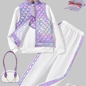 Resim Kızlar İçin Tatlı Tarz Sonbahar/Kış 2 Parça Takım: Parlak Yelek Üst + Kalp Desenli Sweatshirt + Yan Çizgili Jogger Pantolon, Günlük Gezmeler ve Okul Aktiviteleri için Sevimli & Rahat Kumaş, Aile Eğlencesi ve Dış Mekan Kullanımı İçin Mükemmel 