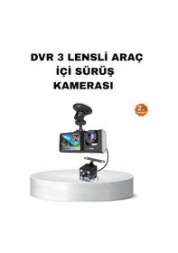 Resim Üç Kameralı Araç İçi Kayıt Sistemi Full Hd Gece Görüşlü Ve G-sens 