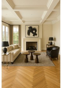 Resim Ceviz Ahşap Mantar Sehpa 3 Lü Set Şık Masif Doğal Zigon Sehpa Takımı - Dekoratif Çiçeklik Ceviz 