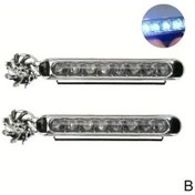 Resim Elmpaly 2 Adet Mavi Led Araç Farı Rüzgar Türbinli Yardımcı Aydınlatma Flaşör Işık 