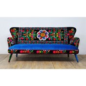 Resim Name Design Studio Suzani Üçlü Kanepe Mavi Aşk 