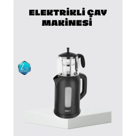 Resim Uravas Store Sinbo Elektrikli Çay Makinesi 1.7 L Su Isıtıcı ve Cam Demlikli Güvenli Kullanım 