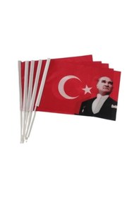 Resim Sopalı Atalı Bayrak 30x45 Kumaş 20 x 30 CM 