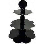 Resim Düz Siyah Renk Cupcake Standı Siyah 