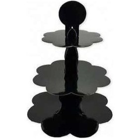 Resim Düz Siyah Renk Cupcake Standı Siyah 