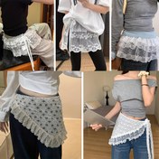 Resim Kadınlar için çok yönlü beyaz balerin esinli üçgen etek - Yaz, plaj, parti ve günlük kıyafetler için mükemmel, şık katman bağlama mini etek, dantel detaylı, yaz moda | Dantel detaylı etek | Örgülü dokulu 