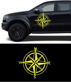 Resim Melek Pazarı 20 X 20 Cm Oto Pusula Off Road, Travel Araba Sticker 