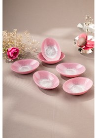 Resim Emsan Pastel 6 Parça Cam Gondol 12 Cm Pembe Pembe 