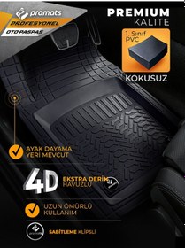 Resim Opel Combo 2012 Model ve Sonrası Uyumlu Oto Paspas 4D Profesyonel (Siyah) 