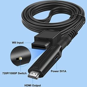 Resim Wii - HDMI Dönüştürücü Adaptörü 1080P WII - HDMI Ses Video Dönüştürücü Kablosu 1 m / 3,2 ft Wii HDMI Çıkışında Wii HDTV Monitör ile Uyumlu Tüm Wii Ekran Modlarını Destekler 