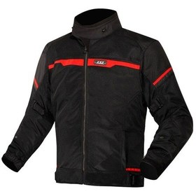 Resim Ls2 Riva Yazlık Korumalı File Motosiklet Montu Siyah Kırmızı 