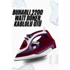 Resim Buharlı Kablolu Ütü 2200 Watt Önleyici Şok Buharlı 