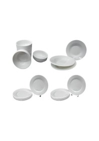 Resim Hitit Arya Termostar 34 Parça Melamin Yemek Takımı Beyaz 