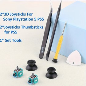 Resim PS5 Kontrol Cihazı Joystick Tamir Kiti - 2 Adet Analog Başparmak Çubuğu Yedek Parça Kapaklarla, PlayStation 5 Oyun Konsolu Aksesuarlarıyla Uyumlu 
