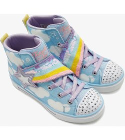 Resim Skechers Twinkle Sparks - Shooting Star Brights Büyük Kız Çocuk Mavi Işıklı Bot 314775L Blmt 