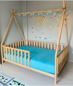 Resim HFT HOME Özgök Tarım Montessori Bebek Ve Çocuk Karyolası Unisex Doğal Ahşap Yatak 