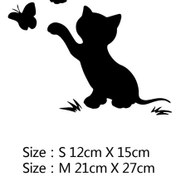 Resim Stil 11-boyutu M-21cm-3-yansıtıcı Lazer-güzel Kedi Araba Çıkartma Pencere Dekorasyonu Için Otomatik Siyah Kedi Vinil Çı 