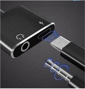Resim 2 In 1 Type C için 3.5Mm Ses Jack Şarj Adaptörü Kulaklık Kablosu 