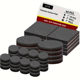 Resim 44 adet Kaymayı Önleyici Mobilya Pedleri, 2.54 Cm ve 5.08 Cm Mobilya Tutucuları, Mobilya Ayakları için Kaymayı Önleyici Kauçuk Mobilya Ayakları, Anti Kayma Sert Ahşap Zemin Koruyucu, Koltuk Durdurucuları için 