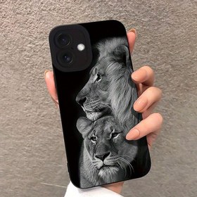 Resim Siyanetli Aslan Desenli Siyah Cep Telefonu Kılıfı C731, iPhone 15ProMax/14Plus/13ProMax/12/11/7/7P/IX/XR/XSMax için 