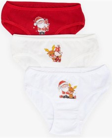 Resim Katamino Breeze Kız Çocuk Slip 3 Lü Yılbaşı Temalı Noel Baba Baskılı 1-10 Yaş, Karışık Renk-karışık Renk Karışık Renk 
