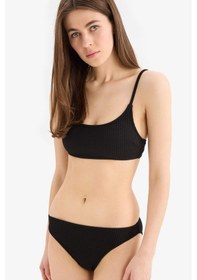Resim Defacto Regular Fit Bürümcük Siyah Bikini Üstü B7207AX24SM Siyah 