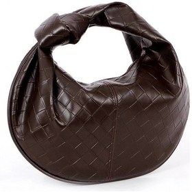 Resim Glemix Helen Düğümlü Acı Kahve Örgü Desen Trend Mini Kadın Bowl Bag Acı Kahve Örgü Cilt 