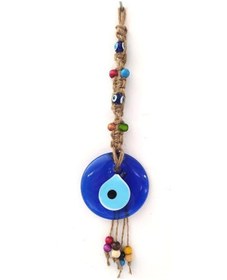 Resim Hasır Nazar Duvar Süsü Karışık Renkli Boncuk Nazarlık Duvar Dekoru 13035 