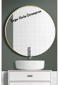 Resim Dekoratif Ayna Sticker Bugün Harika Görünüyorsun Yazısı Motivasyon Cam Sticker Siyah 