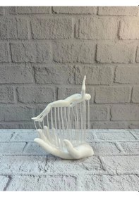 Resim Mey İthalat 3d El Üzerinde İnsan Figürü Beyaz Minimal Masa Üstü Dekor 