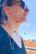 Resim Natural Jewelleryy Akik Doğaltaş Gözlük Zinciri 
