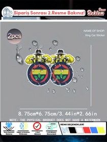 Resim Onur Reklam Amblemli Kaslı Maskot Sticker Seti (2’li) – Suya Dayanıklı Mini Çıkartma (8.75x6.75 cm) 