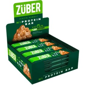 Resim ZÜBER Fıstık Ezmeli Vegan Yüksek Proteinli Bar 45g X 12 